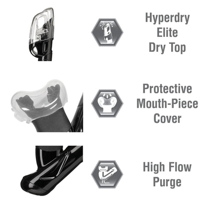 Sport Adult Serene Mask and Dry Snorkel Combo with Reusable Travel Bag