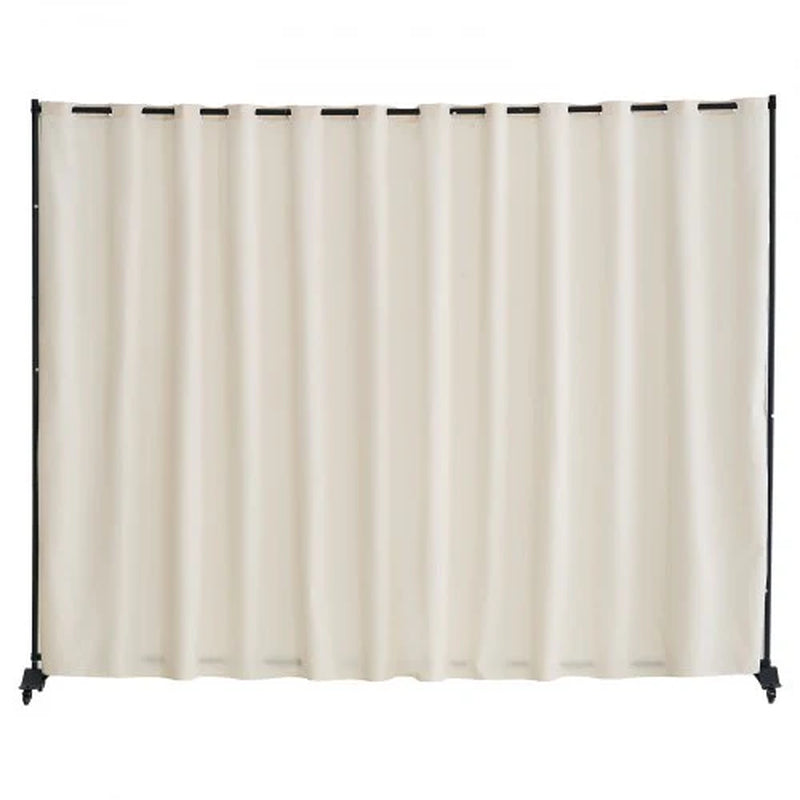 Room Divider, Portable Panel Room Divider with Wheels Curtain Divider Stand, Freestanding Room Divider Privacy Screen for Office, Bedroom, Dining Room, Study, Beige