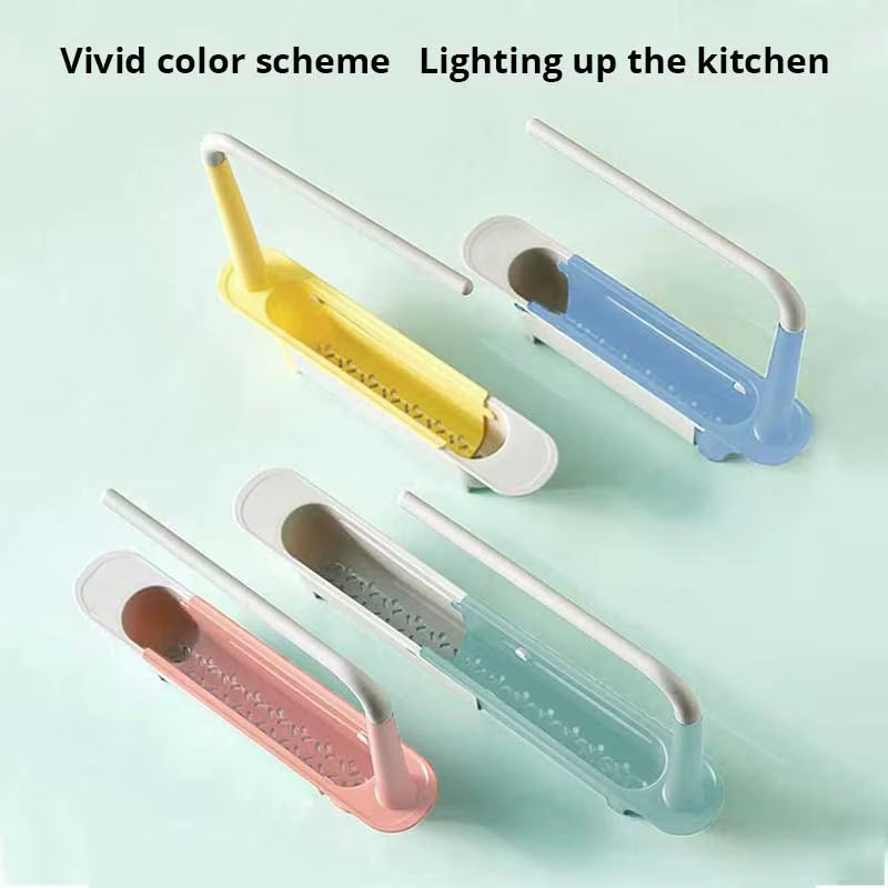 Sinkspace™ 2-In-1 Telescopic Sink Storage Rack – Adjustable, Expandable Sponge Holder for Effortless Kitchen Organization